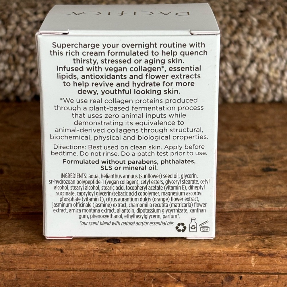 Pacifica Vegan Collagen Overnight Recovery Cream - Cream and Pink - Picture 3 of 4